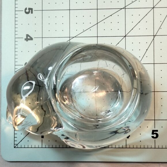 Clear Glass Cat Tealight Candle Holder Paperweight - Picture 8 of 8